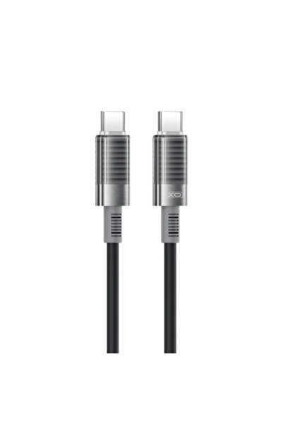 Xo NB-Q282B Data and Charging Cable, Silicone, USB-C, QC 3.0 PD 60W, 1 m, Black