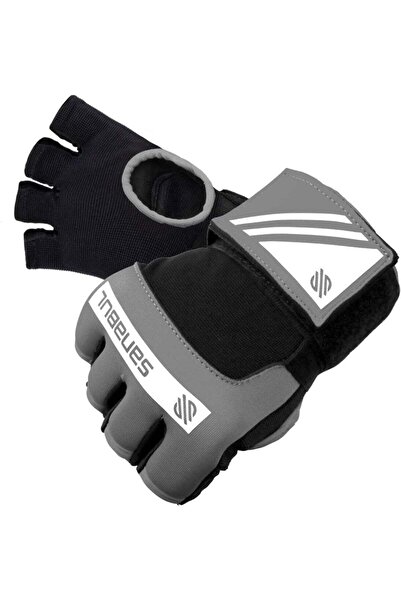 Sanabul Gel Hand Wraps for Boxing Gloves - Padded Knuckle Wrist Wrap (Charcoal Grey/White) - Large