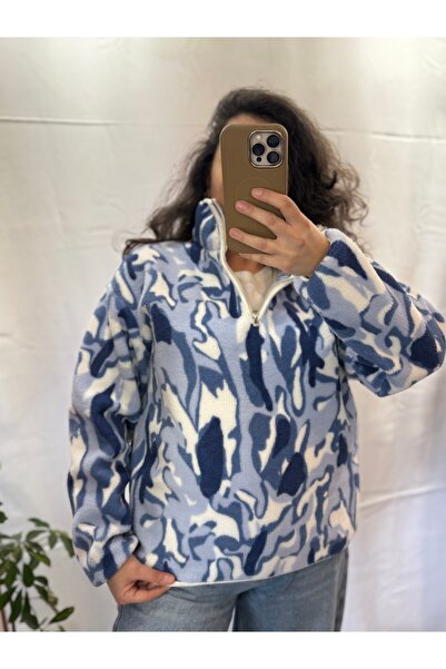 ALVWOMAN البلوز الصوف الأزرق