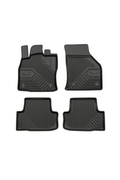 Mammoth Set covorase auto TPE 4 buc No. 77, Fata/Spate, negru, potrivit SKODA...