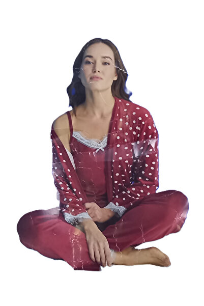 Mihra Velvet Pajama Set 3 Pieces 13451-3