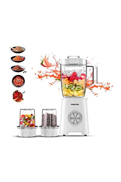 Nikai خلاط 3 في 1 سعة 1.5 لتر بقوة 350 واط NB1900NA1 أبيض