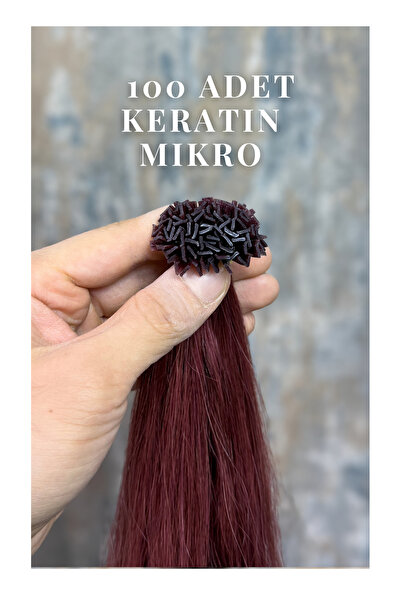 HalitCan HairKing 70 cm Kızıl Renk(33#) Özbek Saçı – 100 Adet Mikro Kaynak – ...