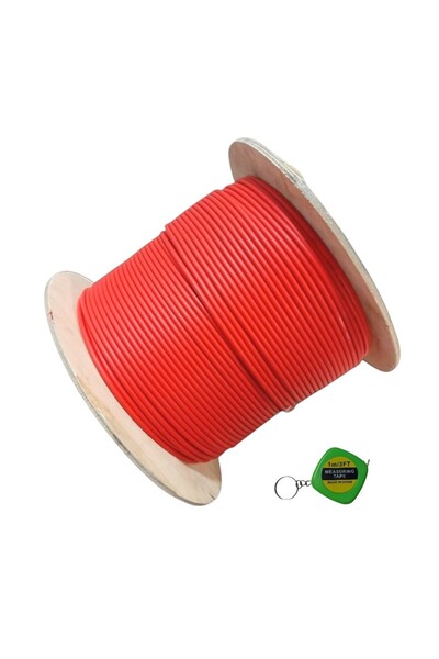 OEM Photovoltaic solar cable, 6 mmp, red, length 15m, UV and corrosion resistant and 1 mini tape measure 1m