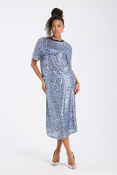 Vita Fortuna Kadın Işıltılı Payetli Midi Etek – Şık Gece & Özel Gün Kombini