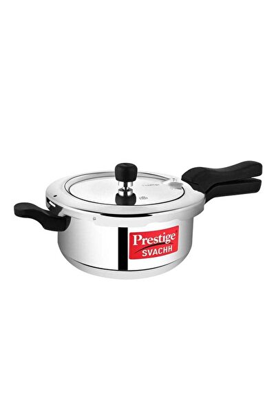 Prestige Svachh Pressure Cooker Junior Deep Pan with Lid Silver 3.5 Liters