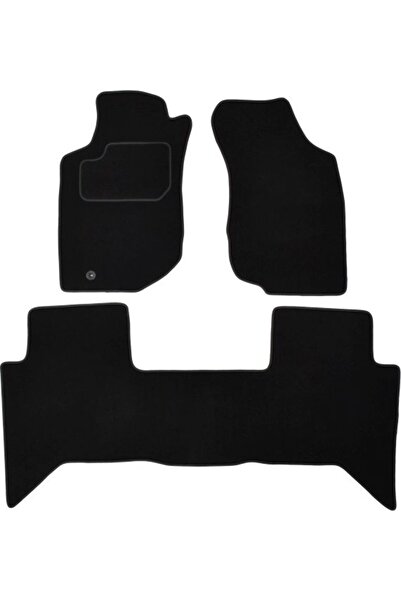 Mammoth Set covorase auto velur 3 buc, Fata/Spate, negru, potrivit TOYOTA HIL...