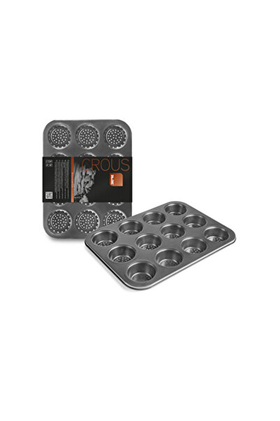 iBiLi Tavă perforată pentru brioșe Crous Ibili, oțel, 35x26x3 cm, gri