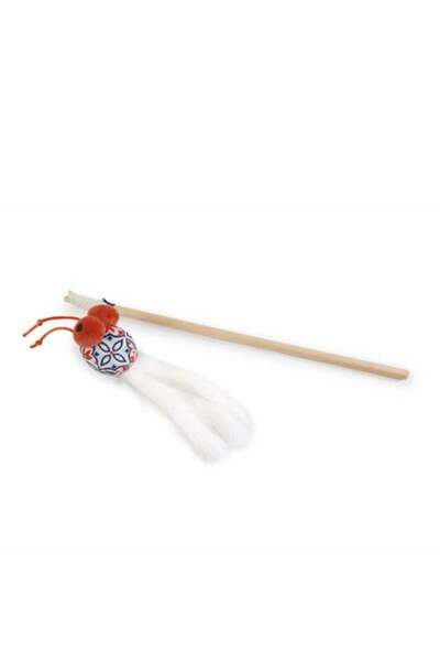 All For Paws لعبة إغراء عتيقة من فرو الأرانب الحقيقي مع كرة بوم بوم