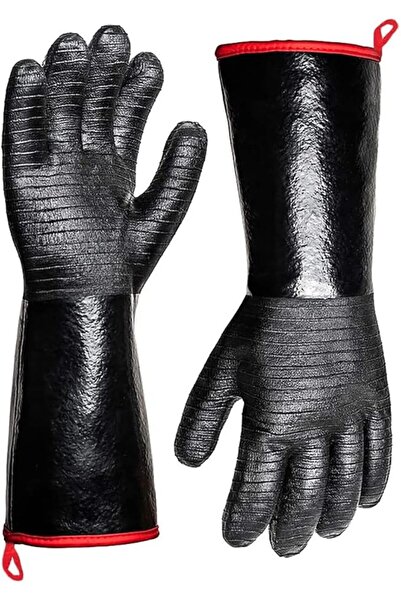 Arabest قفازات من النيوبرين مقاومة للحرارة، قفازات مقاومة للحرارة تصل إلى 500 درجة مئوية للرجال (أسود)