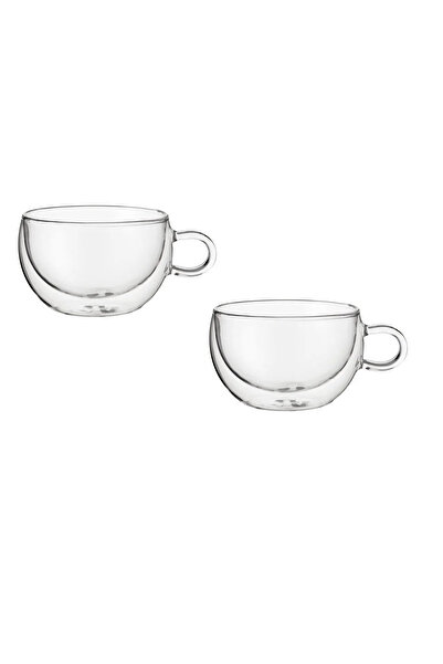 JUDGE Set de 2 cești latte, sticlă borosilicată, 10,5x6,5 cm, 325 ml, transpa...