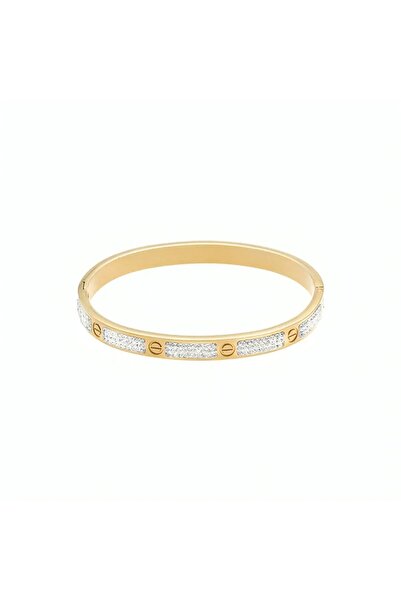 RAFINI Brățară Love Diamonds din aur - placată cu aur de 18K, oțel inoxidabil