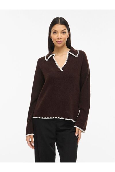 VILA Strickpullover V-Ausschnitt