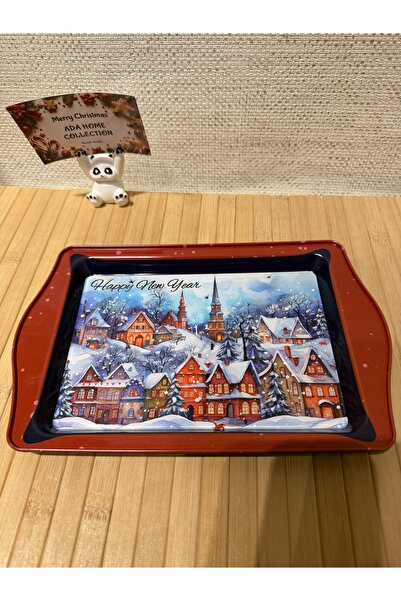 ADA HOME COLLECTION SHOP YILBAŞI TEMALI METAL TEPSİ