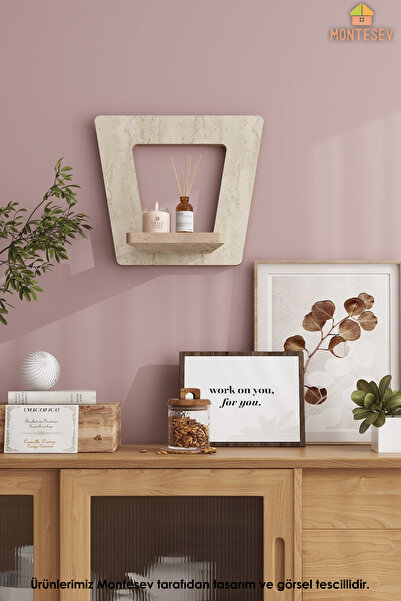 MONTESEV Ahşap Dekoratif Duvar Rafı ( MTSV-717 )