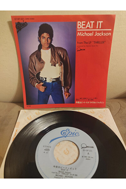 Plakperest MICHAEL JACKSON - Beat It - Japonya 1983 Basım 45’lik Plak 2.EL