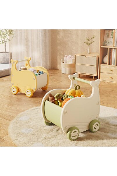 Hibobi Premium مشاية أطفال صفراء على شكل حوت مع صندوق تخزين، بتصميم أنيق يناس...