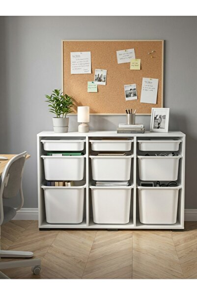 Pratico Bofi Ultra 3+3+3 Beyaz Sepetli Çok Amaçlı Ofis Dolabı
