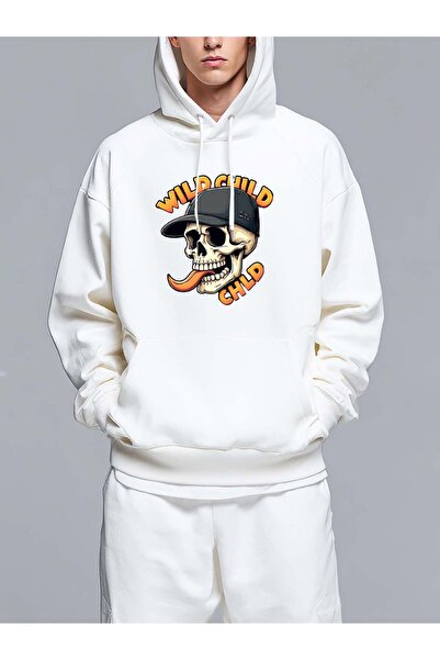 MIXSNOW سويت شيرت بغطاء رأس مطبوع قصة فضفاضة - نمط كاجوال عصري - هودي مريح بر...