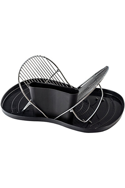 Excellent Houseware dish drainer, polypropylene/stainless steel, 46x36 cm, black
