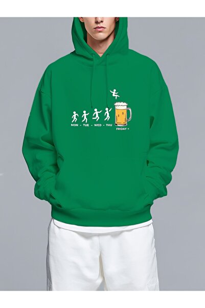 MIXSNOW سويت شيرت بغطاء رأس مطبوع قصة فضفاضة - نمط كاجوال عصري - هودي مريح بر...