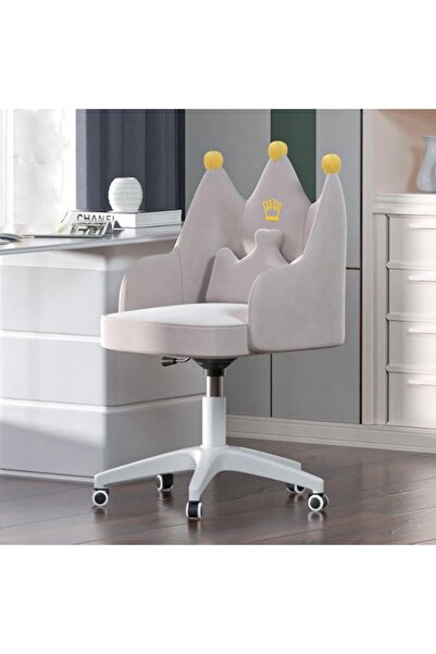 Arabest Vanity Chair, Adjustable Swivel Computer Chair with Latex, Girls Dormitory Makeup Chair (grey)