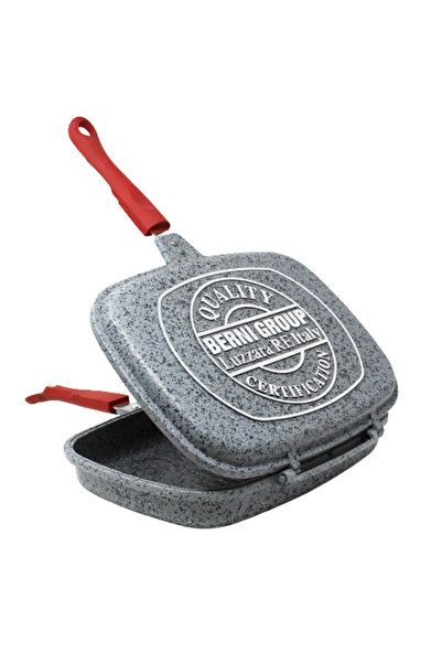 Berni Tigaie grill dublă Group-Sanity Stone, 32x24x7,5 cm, aluminiu, gri