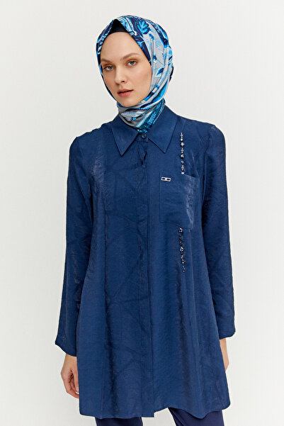 Setrms Jakarlı Taş İşlemeli Lyocell Tunik