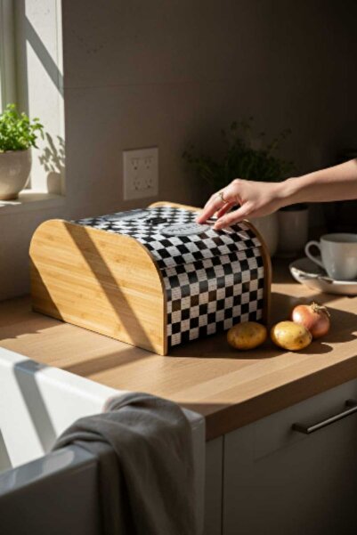 kmskumsar Ahşap Çift Bölmeli Patates Soğan Saklama Kutusu