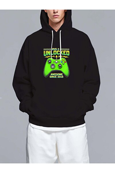 MIXSNOW سويت شيرت بغطاء رأس مطبوع قصة فضفاضة - نمط كاجوال عصري - هودي مريح بر...