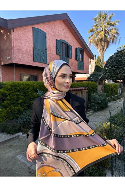 tomrisboutique شال حجاب فاخر من الحرير الفوال بنمط H مقاس 70 × 180 سم