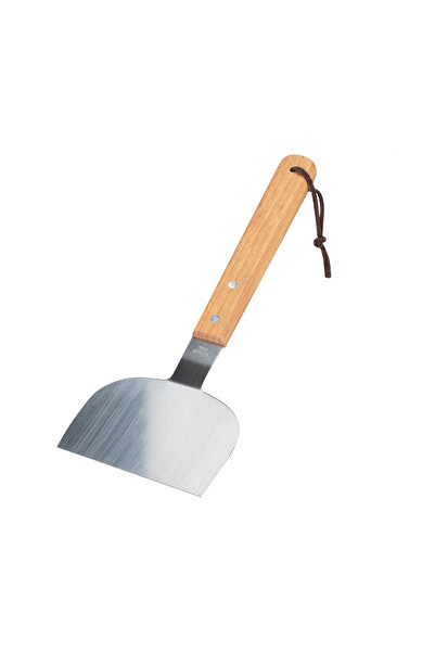 BBQ spatulă, oțel inoxidabil/lemn, 28x12 cm, argintiu/maro