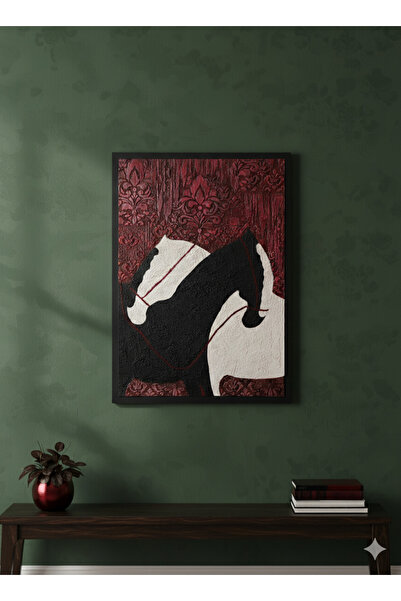 ArTiz Home Dokulu Alçı Tablo El Yapımı Tablo 3 Boyutlu Kabartma At Temalı Tab...