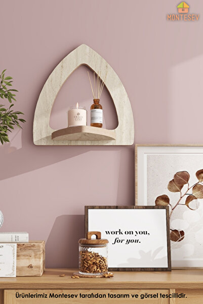 MONTESEV Ahşap Dekoratif Duvar Rafı ( MTSV-717 )