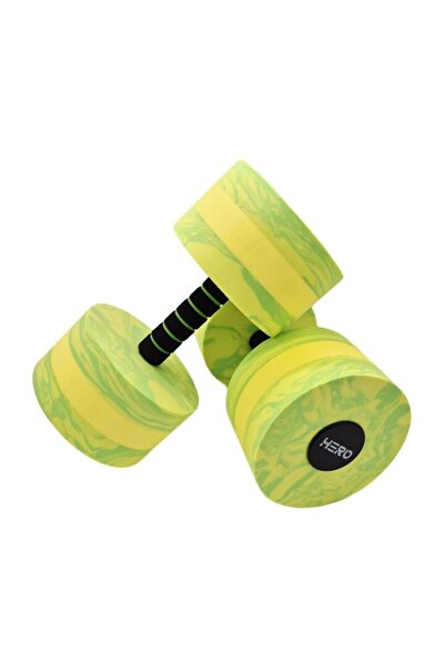 Hero AquaGym Fitness Dumbbell Set, Hero, round, yellow/green, 15x15x8.1cm