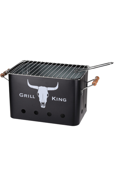 BBQ Grătar dreptunghiular BBQ King, zinc, 32x20x20 cm, negru