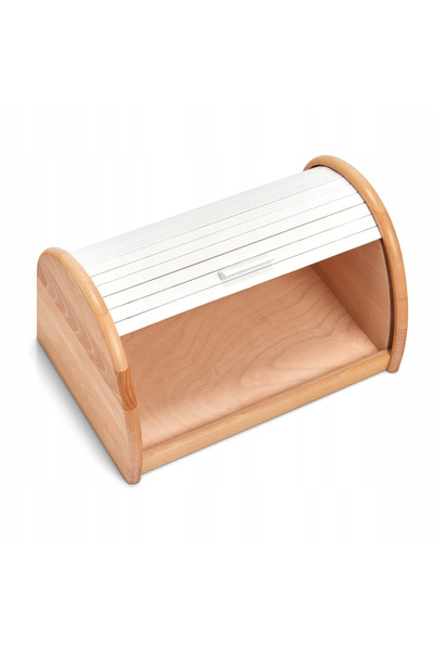 zeller κουτί ψωμιού, ξύλο οξιάς, 39x25x21 cm, καφέ/λευκό