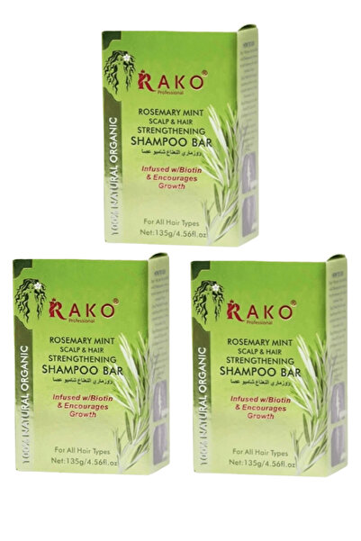 RAKO 3 قطع من شامبو لتقوية الشعر بإكليل الجبل والنعناع - 135 ج