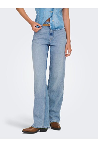 ONLY Jeans mit weitem Bein ONLMADDIE-O Hohe Taille Weiter Beinschnitt Jeans