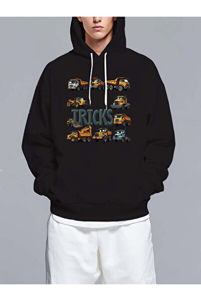 MIXSNOW سويت شيرت بغطاء رأس مطبوع قصة فضفاضة - نمط كاجوال عصري - هودي مريح بر...