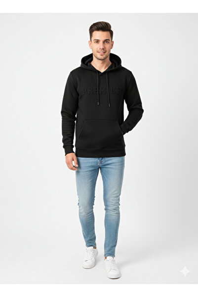 ribana Unisex regular fit pocketed Hooded soft textured classic sweatshirt