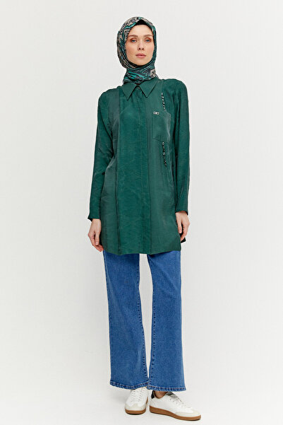 Setrms Jakarlı Taş İşlemeli Lyocell Tunik