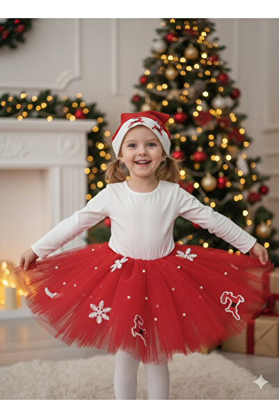 DODOMAR تنورة توتو فضية اللون لعمر 3-4 سنوات، زي رأس السنة الجديدة - مجموعة مع خصر مطاطي وقبعة كهدية