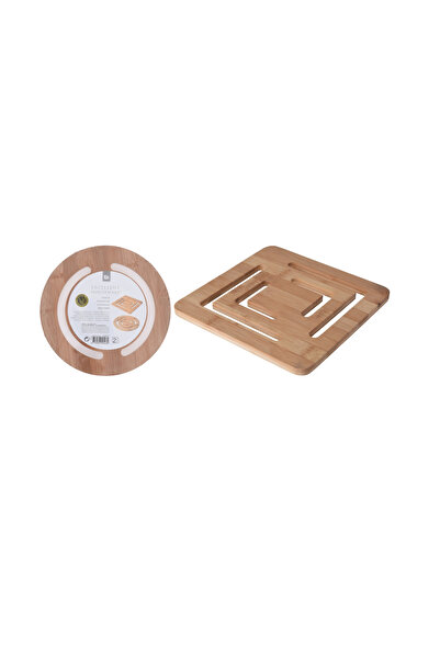Excellent Houseware Set de 2 suporturi pentru ghivece, bambus, 20x0,9 cm, maro