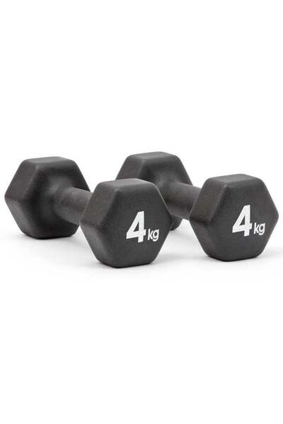 adidas Dumbbell 4 Kg, Neoprene Coated, Hexagonal Design for Safe and Effective Strength Training