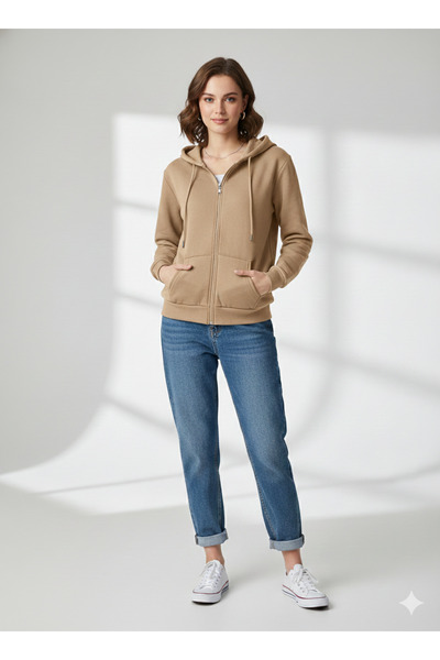 ribana Unisex 3-υφασμάτινη βαμβακερή ζακέτα επένδυση fleece με φλις εσωτερικά...