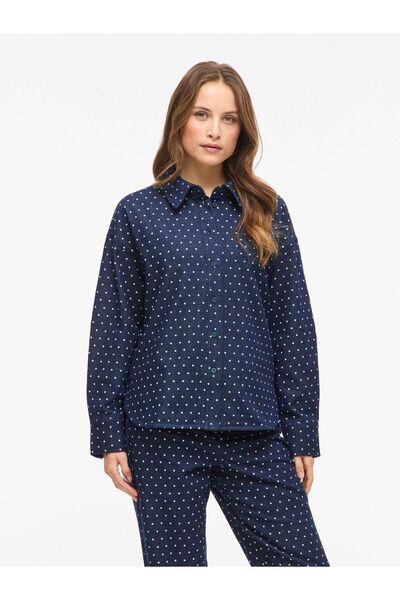 VILA Jeanshemd VIJANE Gepunktetes