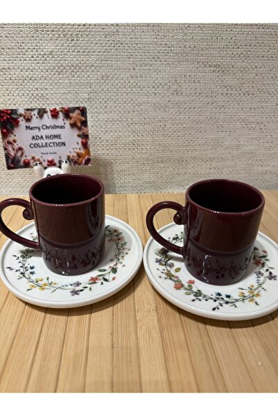 ADA HOME COLLECTION SHOP 2 li KAHVE FİNCAN SETİ BORDO