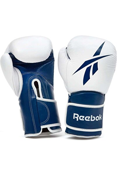 Reebok Leather Boxing Gloves - 16oz White/Blue
