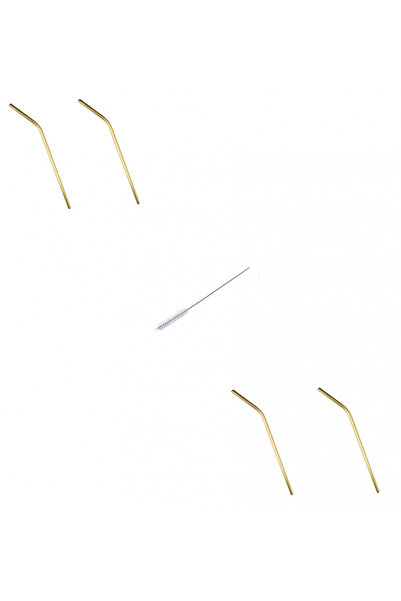 Excellent Houseware 4-piece straw and cleaning brush set, stainless steel, 25...